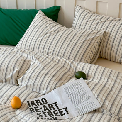 Pinstripe Cotton Bedding Set