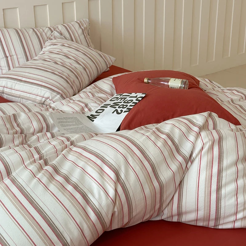 Pinstripe Cotton Bedding Set