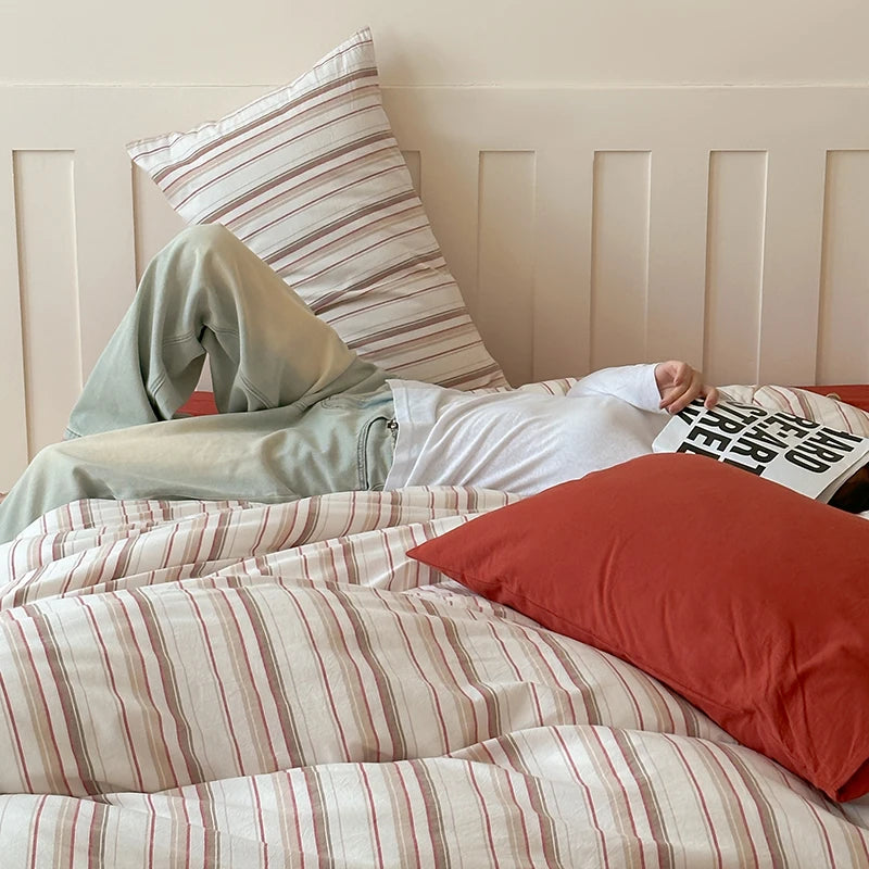 Pinstripe Cotton Bedding Set
