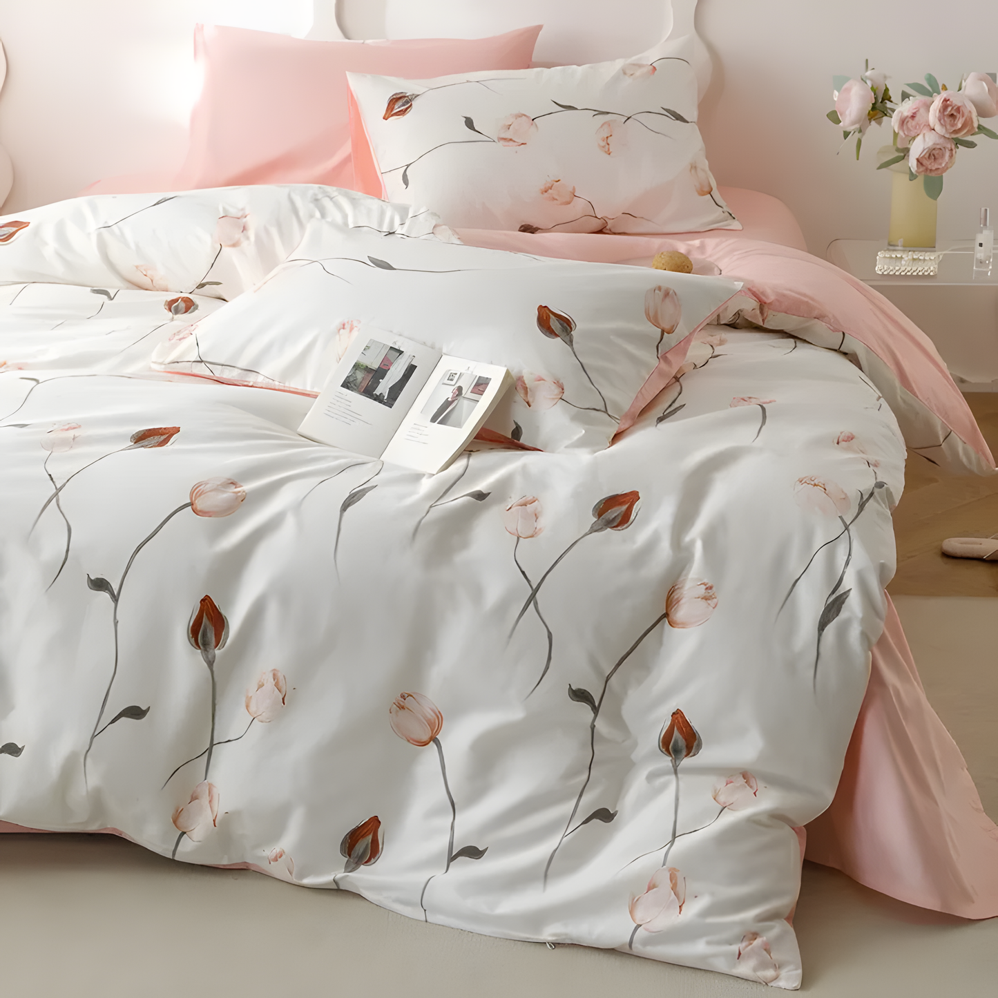 Blushing Petals Bedding Set