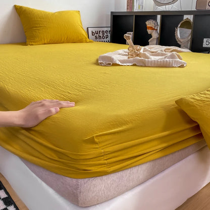 Solid Cotton Fitted Bed Sheets
