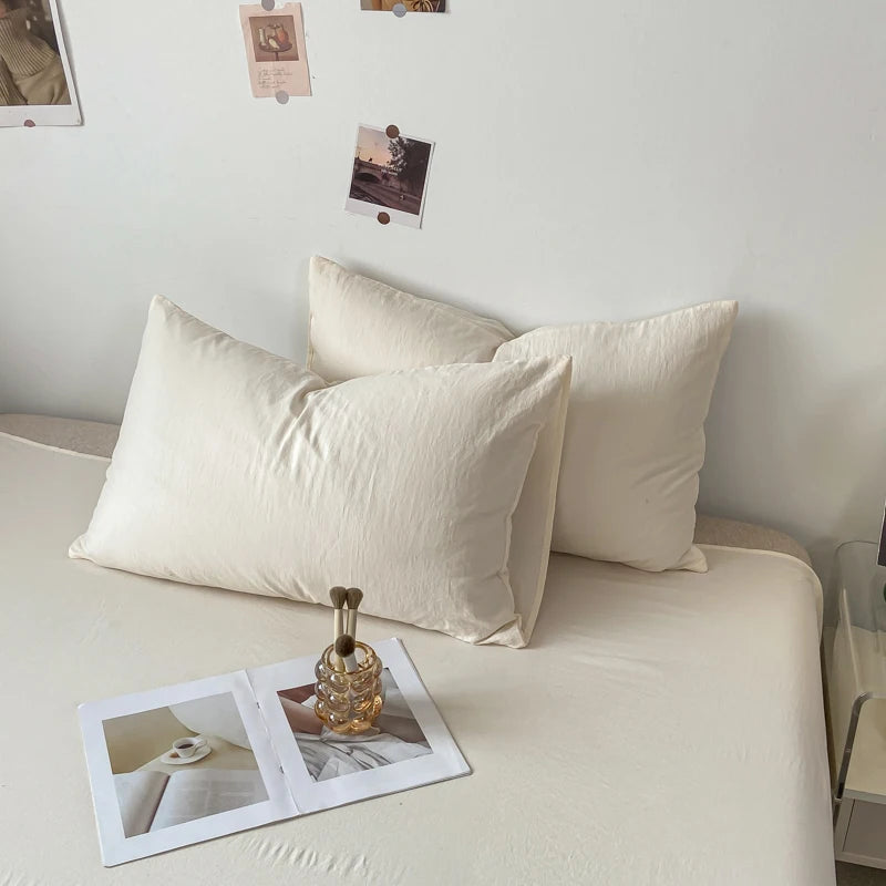 Solid Cotton Pillowcase Sets