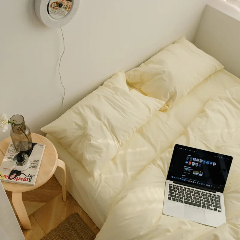 Washed Cotton Solid Bedding Set