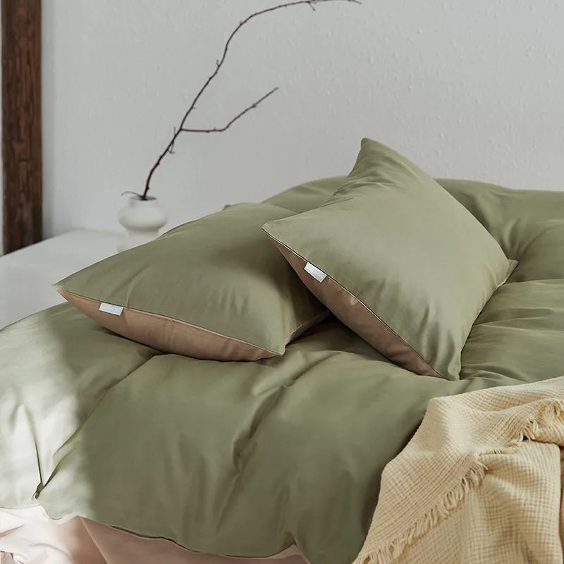 Tranquil Harmony Bedding Sets / Mocha Brown & Soft Cream