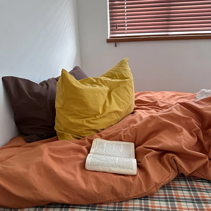 Rust Orange Cotton Bedding Set