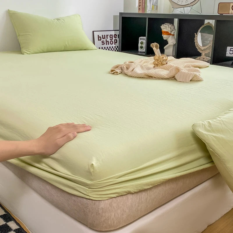 Solid Cotton Fitted Bed Sheets