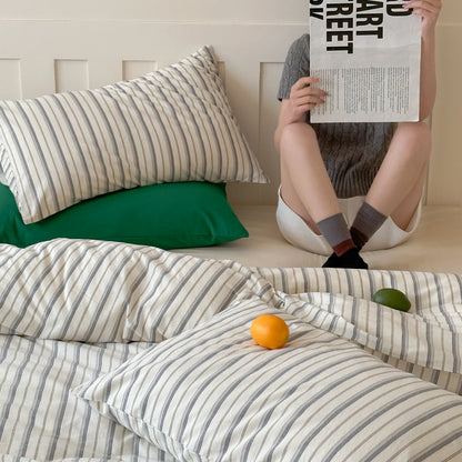 Pinstripe Cotton Bedding Set