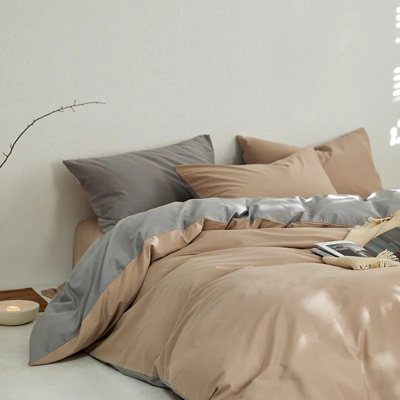 Tranquil Harmony Bedding Sets / Mocha Brown & Soft Cream