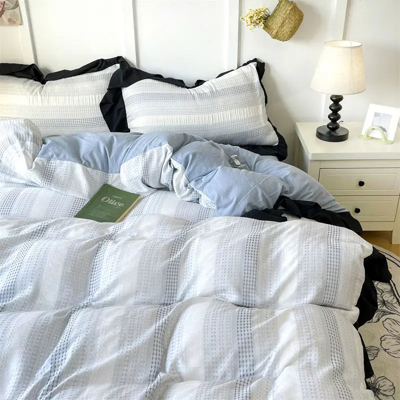 Textured Stripe Ruffle Bedding Collection