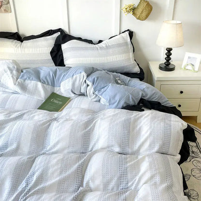 Textured Stripe Ruffle Bedding Collection
