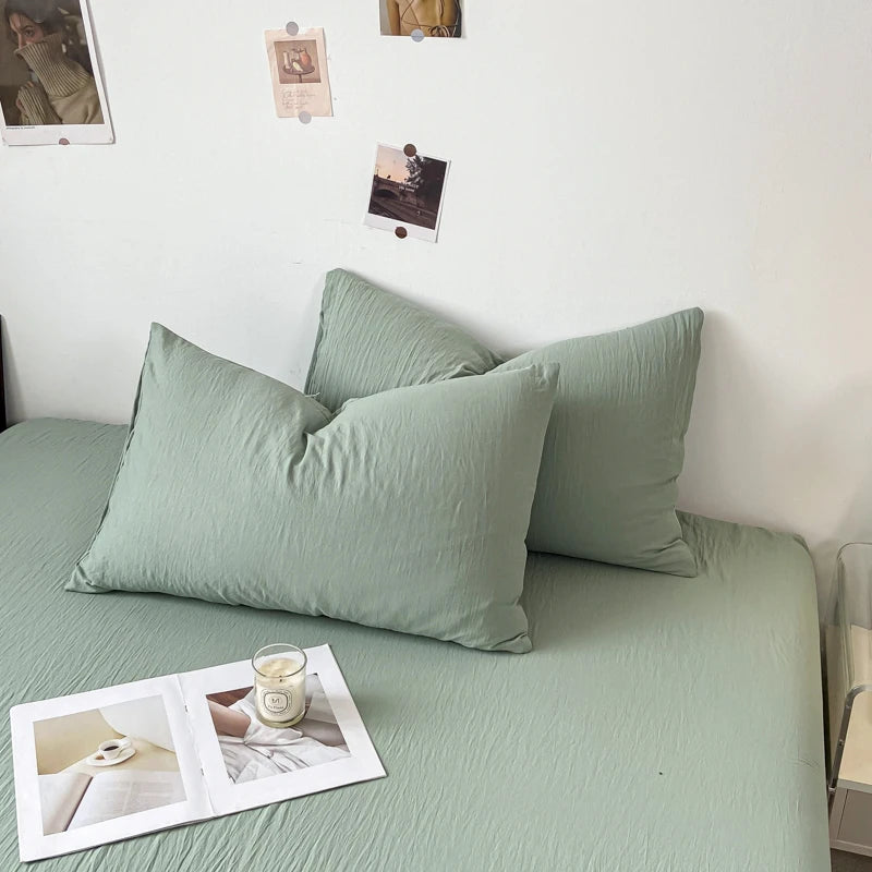 Solid Cotton Pillowcase Sets