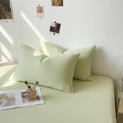 Solid Cotton Pillowcase Sets