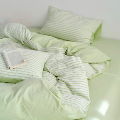 Sunrise Stripes Bedding Set / Green