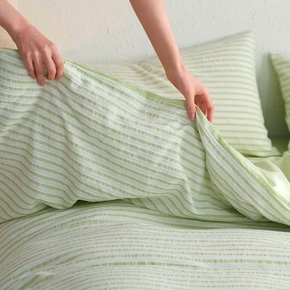 Sunrise Stripes Bedding Set / Green