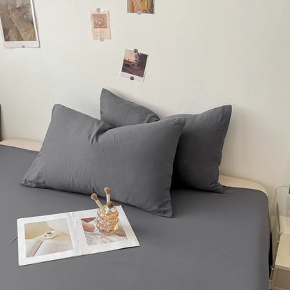 Solid Cotton Pillowcase Sets