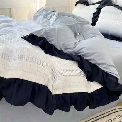 Textured Stripe Ruffle Bedding Collection