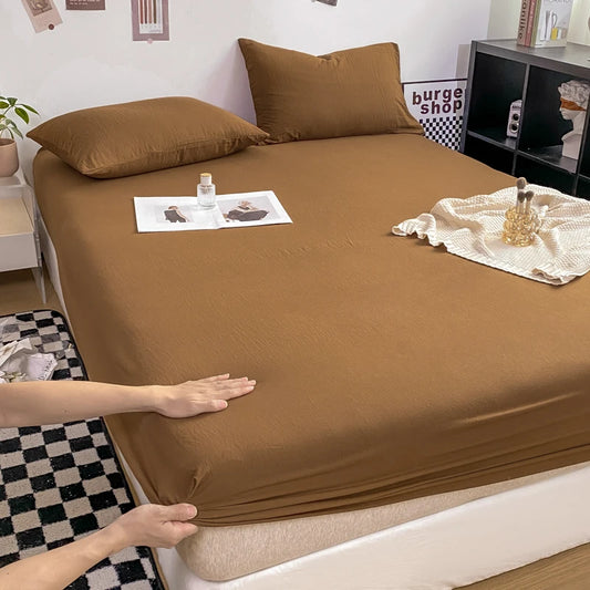 Solid Cotton Fitted Bed Sheets