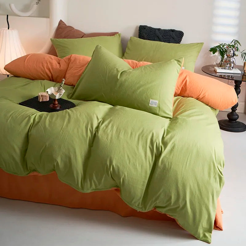 Nature's Embrace Bedding Set / Olive Green & Terracotta