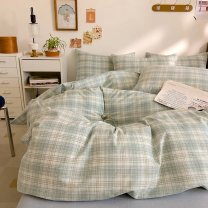 Washed Cotton Check Bedding Collection