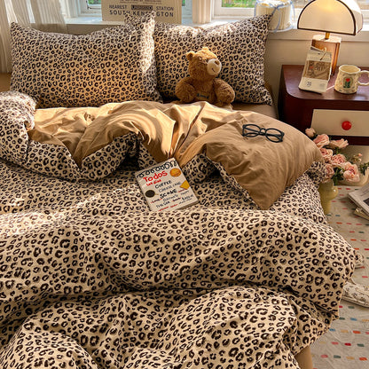 Vintage Leopard Print Bedding Set