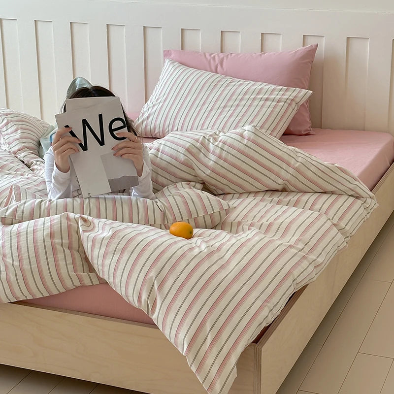 Pinstripe Cotton Bedding Set