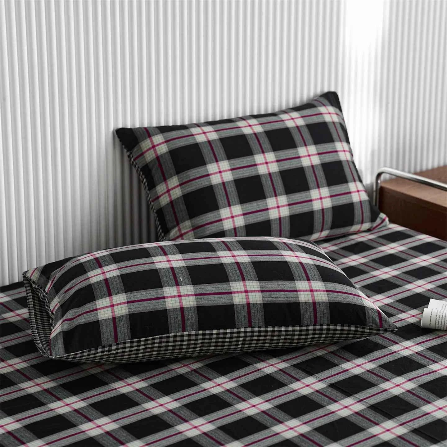 Scottish Plaid Cotton Pillowcase Set