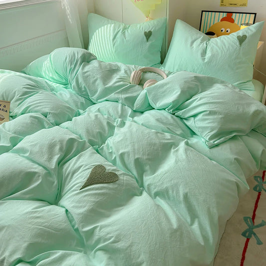 WhisperLinens Love Charm Bedding Collection / Green