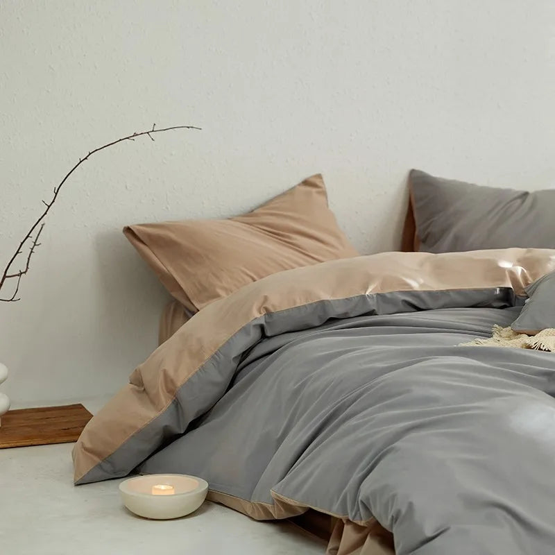 Tranquil Harmony Bedding Sets / Mocha Brown & Soft Cream