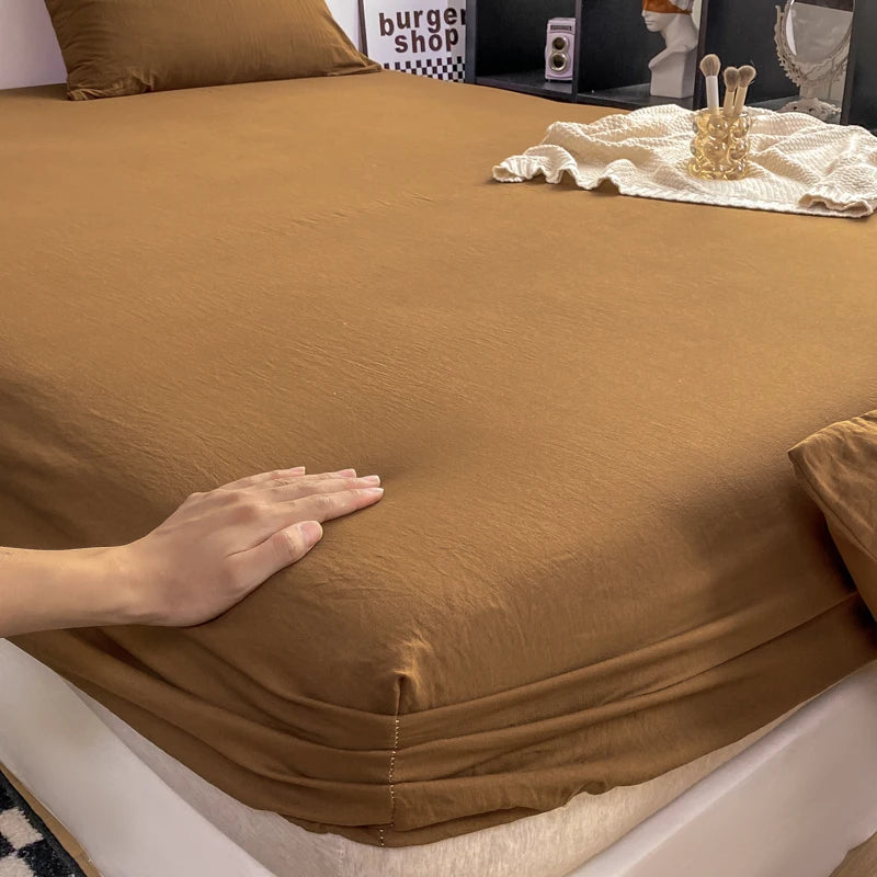 Solid Cotton Fitted Bed Sheets