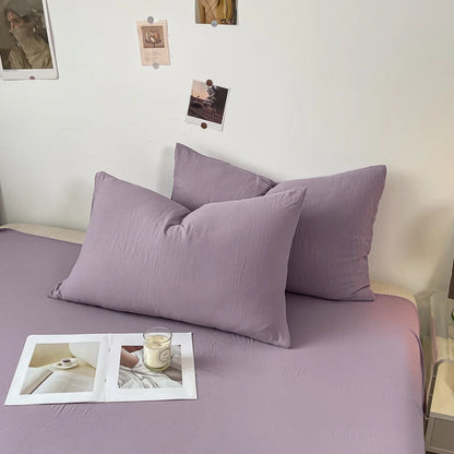 Solid Cotton Pillowcase Sets