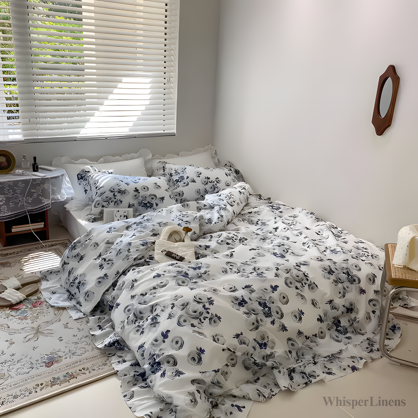 Blue Bloom Elegance Bedding Set