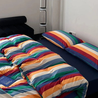 Marlow Rainbow Stripe Jersey Cotton Bedding Set