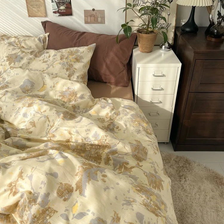 Adeline Vintage Botanical Cotton Bedding Set - WhisperLinens