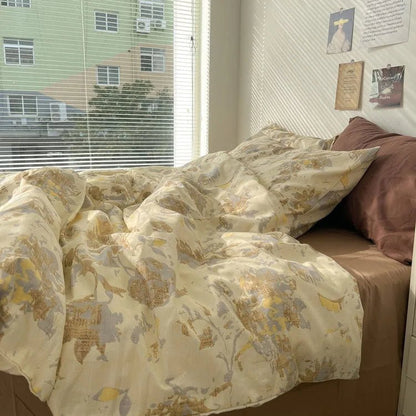 Adeline Vintage Botanical Cotton Bedding Set - WhisperLinens