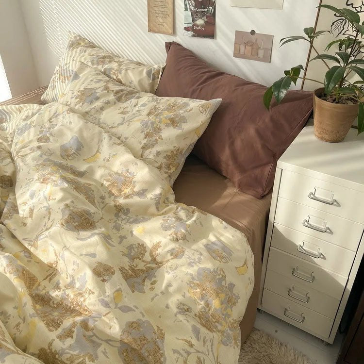 Adeline Vintage Botanical Cotton Bedding Set - WhisperLinens