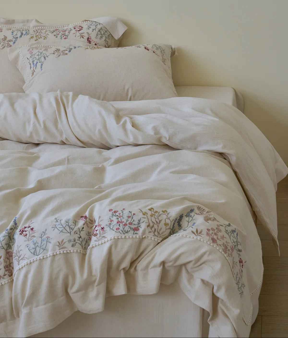 Adeline Wildflower Floral Embroidered Cotton Bedding Set