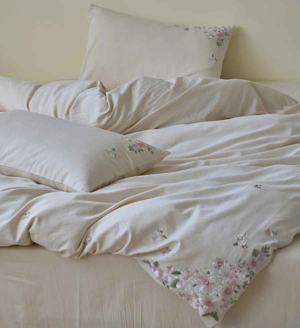 Adeline Wildflower Floral Embroidered Cotton Bedding Set