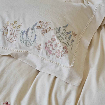 Adeline Wildflower Floral Embroidered Cotton Bedding Set