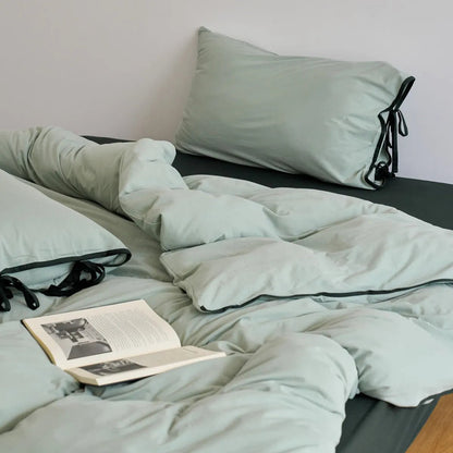 Adira Bow-Tie Jersey Cotton Bedding Set - WhisperLinens
