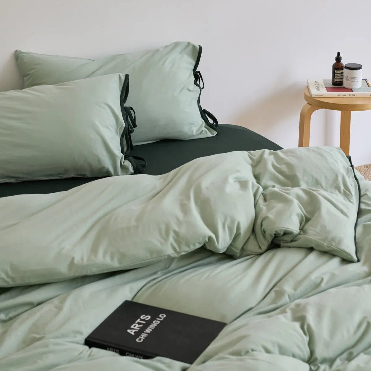 Adira Bow-Tie Jersey Cotton Bedding Set - WhisperLinens