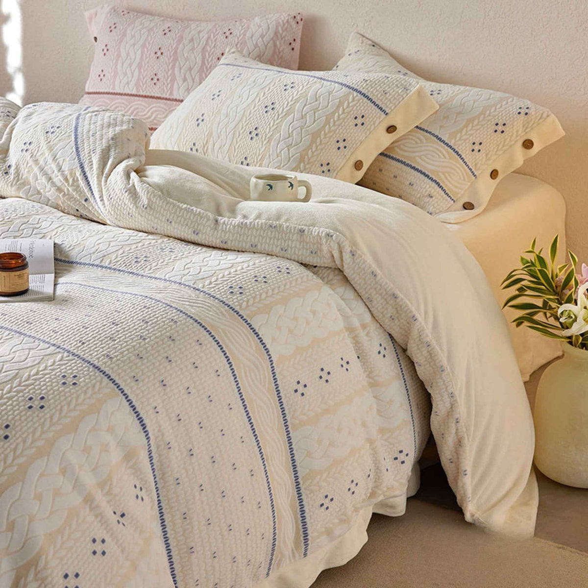 Alcott Braided Cable Velvet Bedding Set