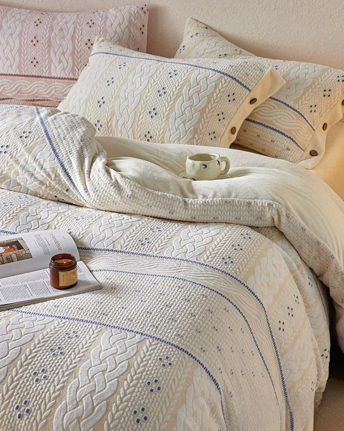 Alcott Braided Cable Velvet Bedding Set - WhisperLinens