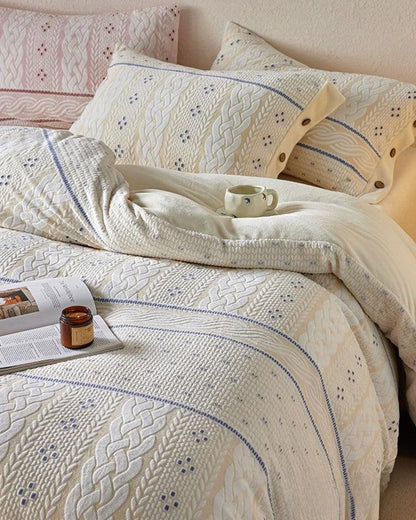 Alcott Braided Cable Velvet Bedding Set - WhisperLinens