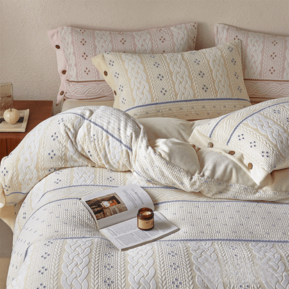 Alcott Braided Cable Velvet Bedding Set - WhisperLinens