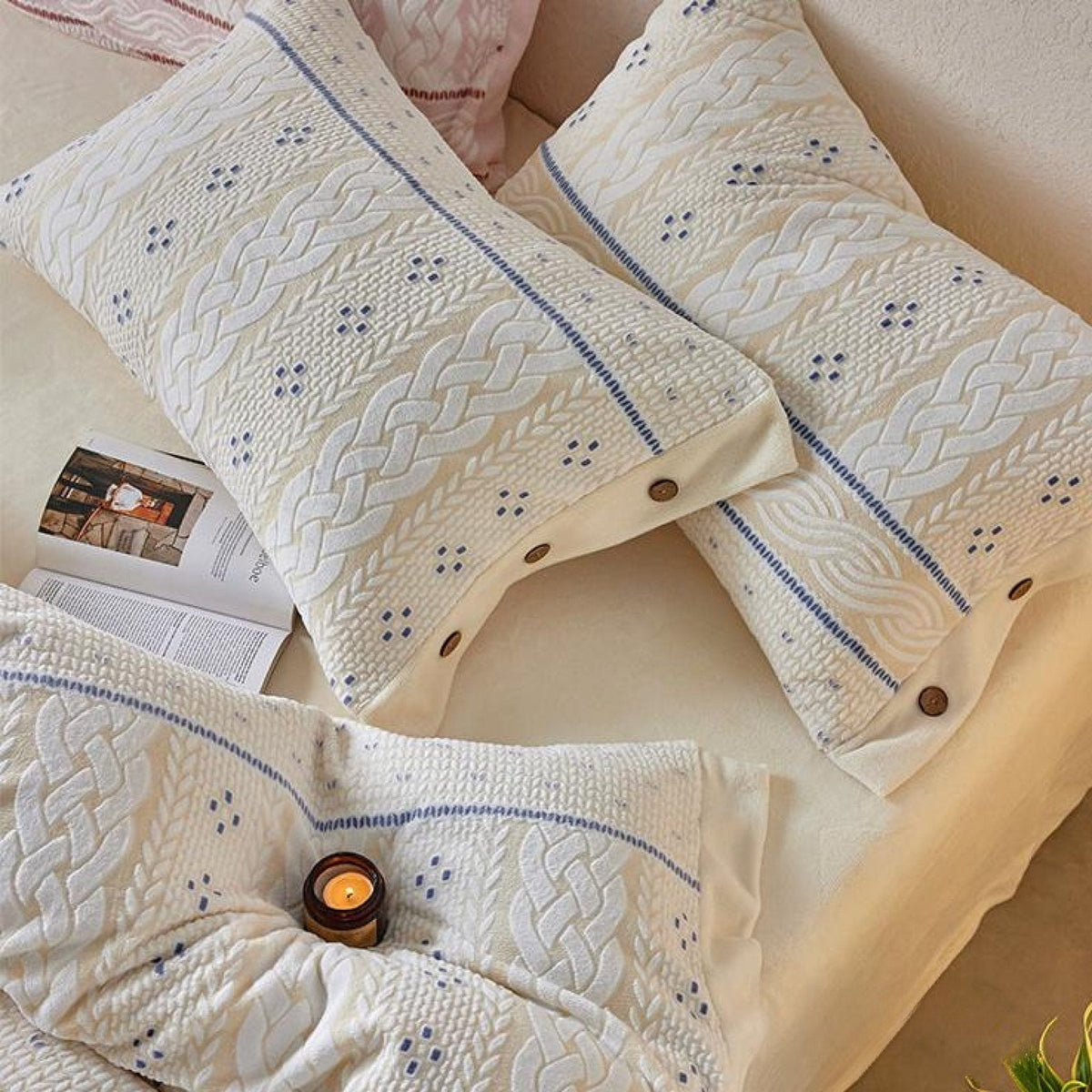 Alcott Braided Cable Velvet Bedding Set - WhisperLinens
