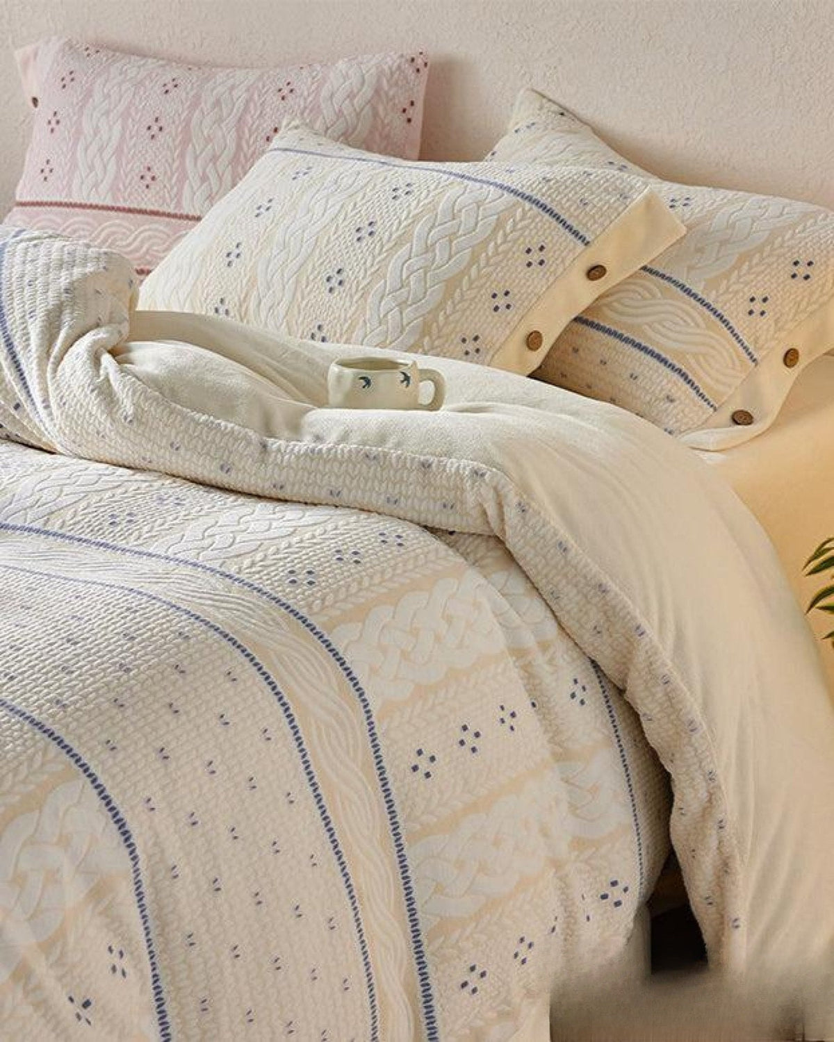 Alcott Braided Cable Velvet Bedding Set - WhisperLinens