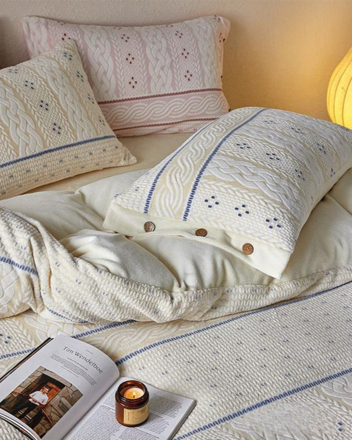 Alcott Braided Cable Velvet Bedding Set - WhisperLinens