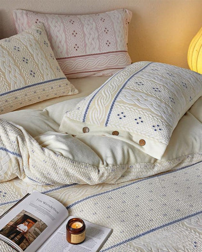 Alcott Braided Cable Velvet Bedding Set - WhisperLinens