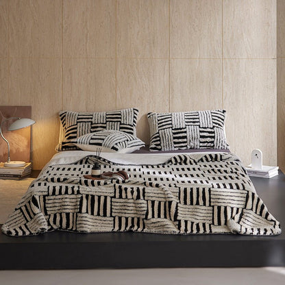 Annabelle Basketweave Plush Throw Blanket - White - WhisperLinens