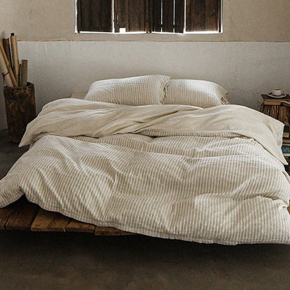 Ashcombe Striped Linen Bedding Set - WhisperLinens